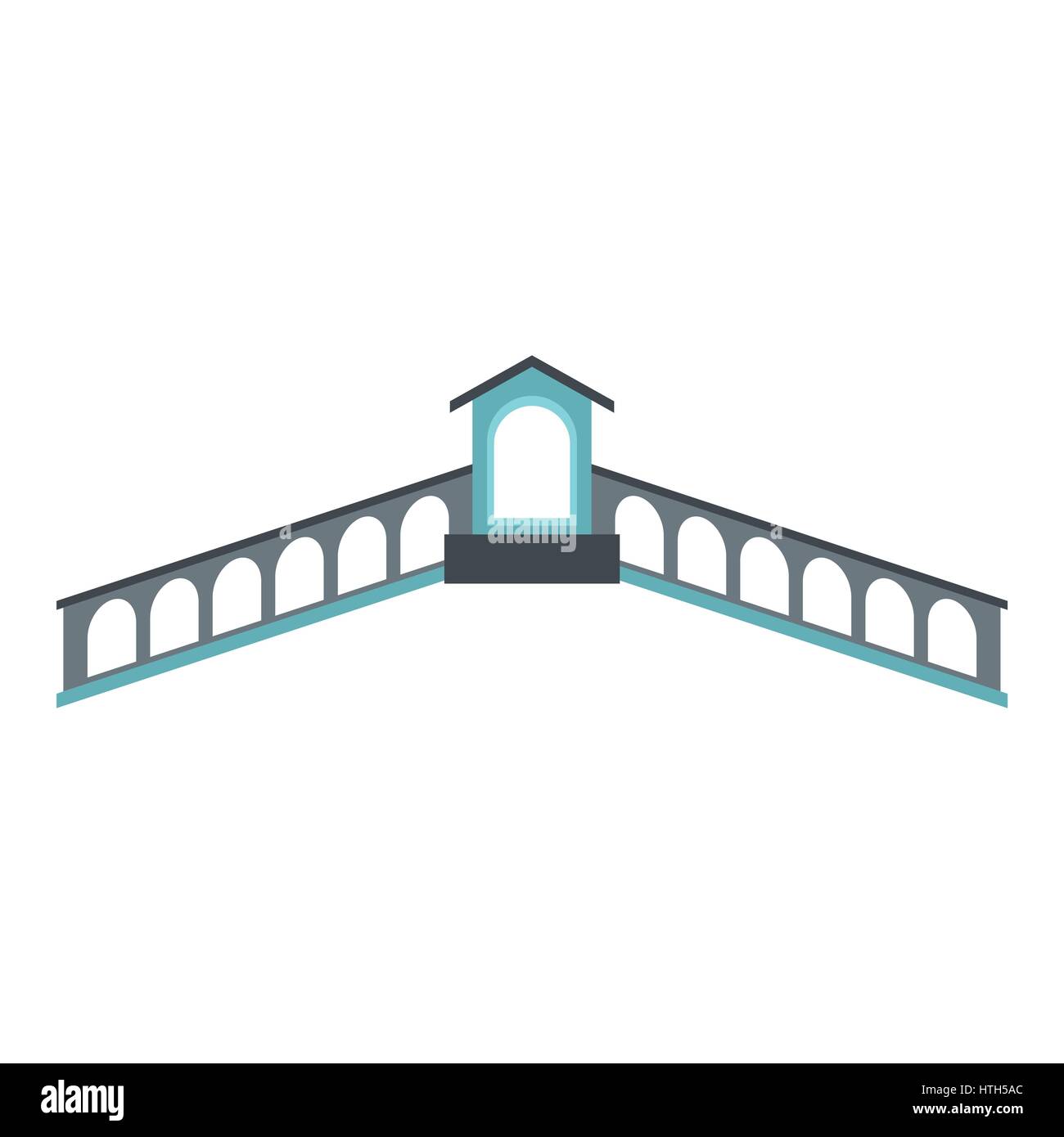 Pont du Rialto, Venise, l'icône de style plat Illustration de Vecteur