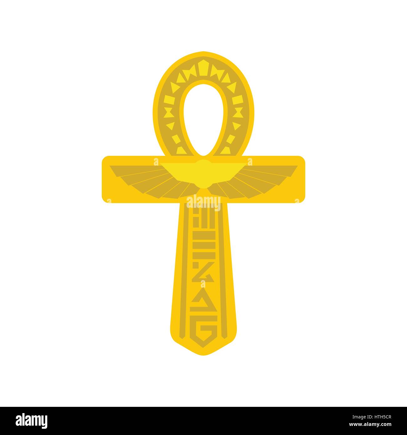 Ankh en or de l'Égypte, l'icône de style plat Illustration de Vecteur