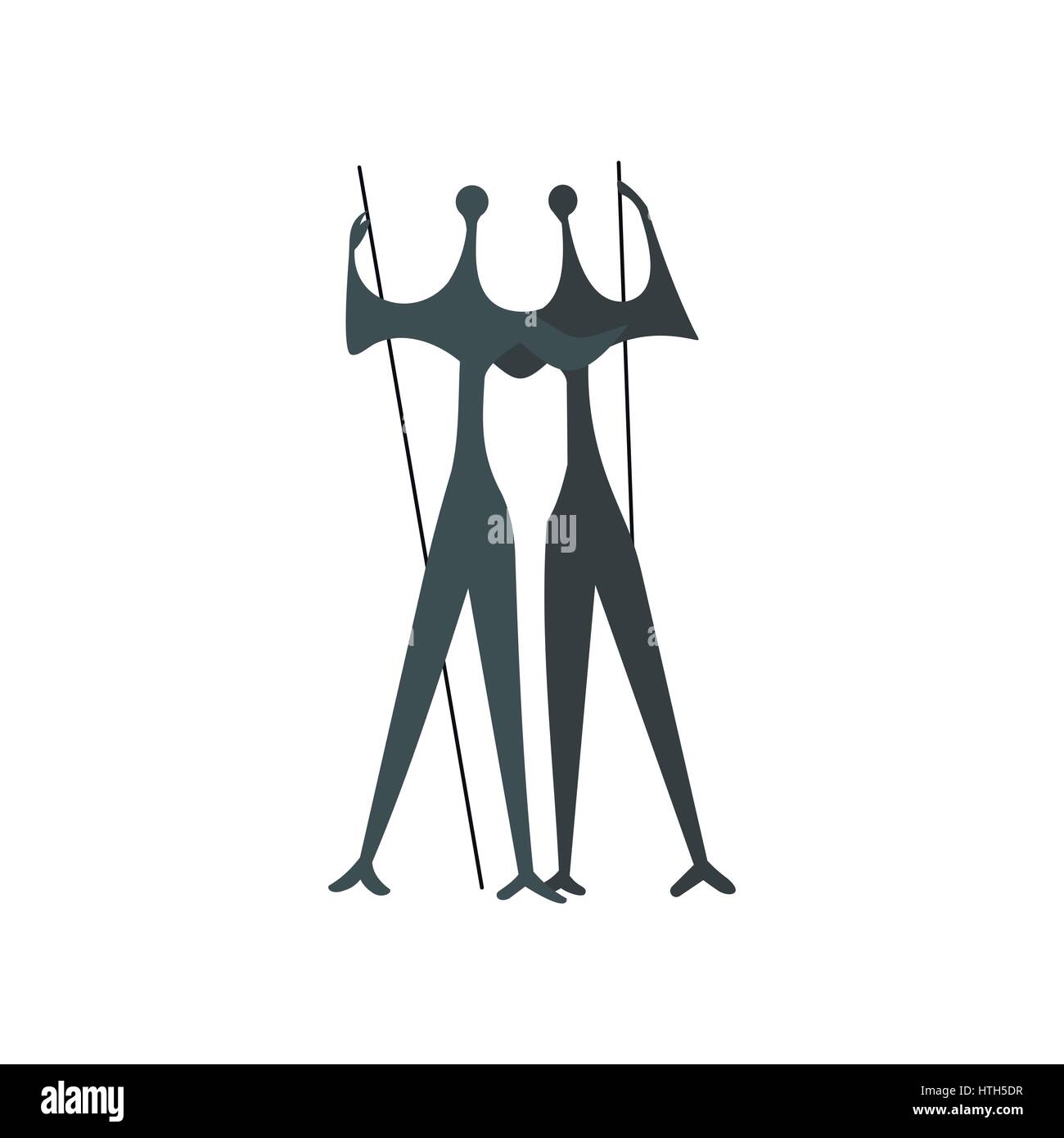 Sculpture de deux guerriers par artiste Bruno Giorgi Illustration de Vecteur