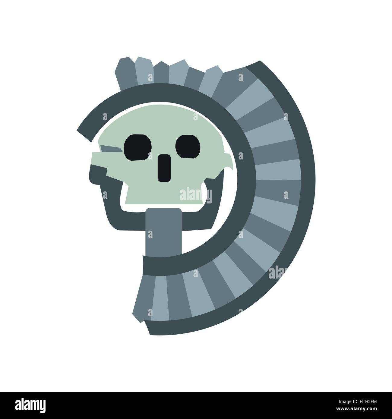 Crâne le dieu de la mort des Aztèques, l'icône de style plat Illustration de Vecteur
