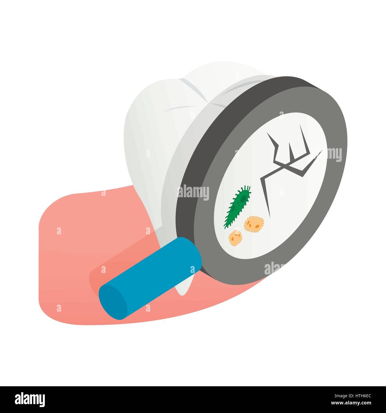 Dent avec l'icône en forme de loupe Illustration de Vecteur