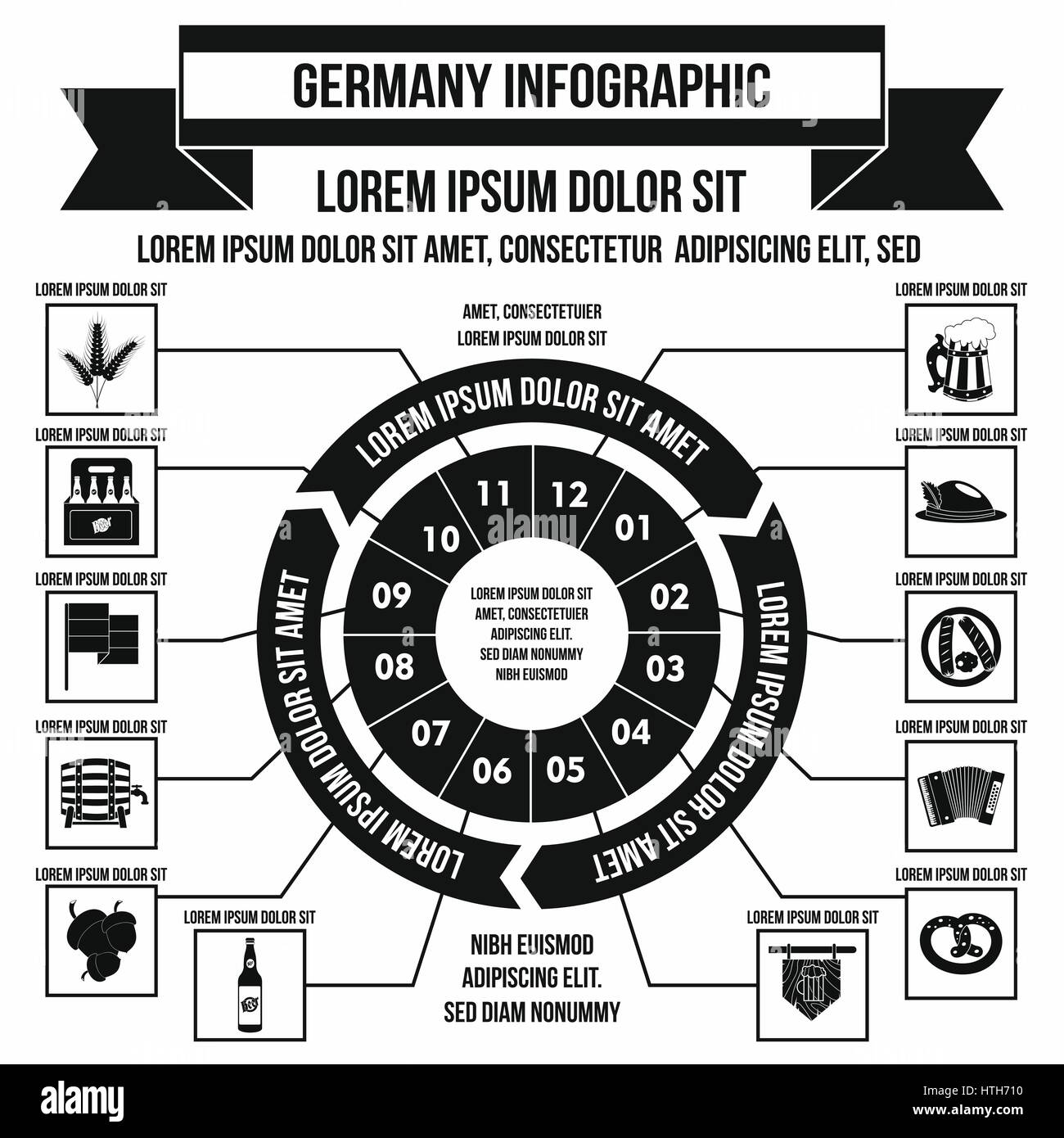 Allemagne infographie, le style simple Illustration de Vecteur