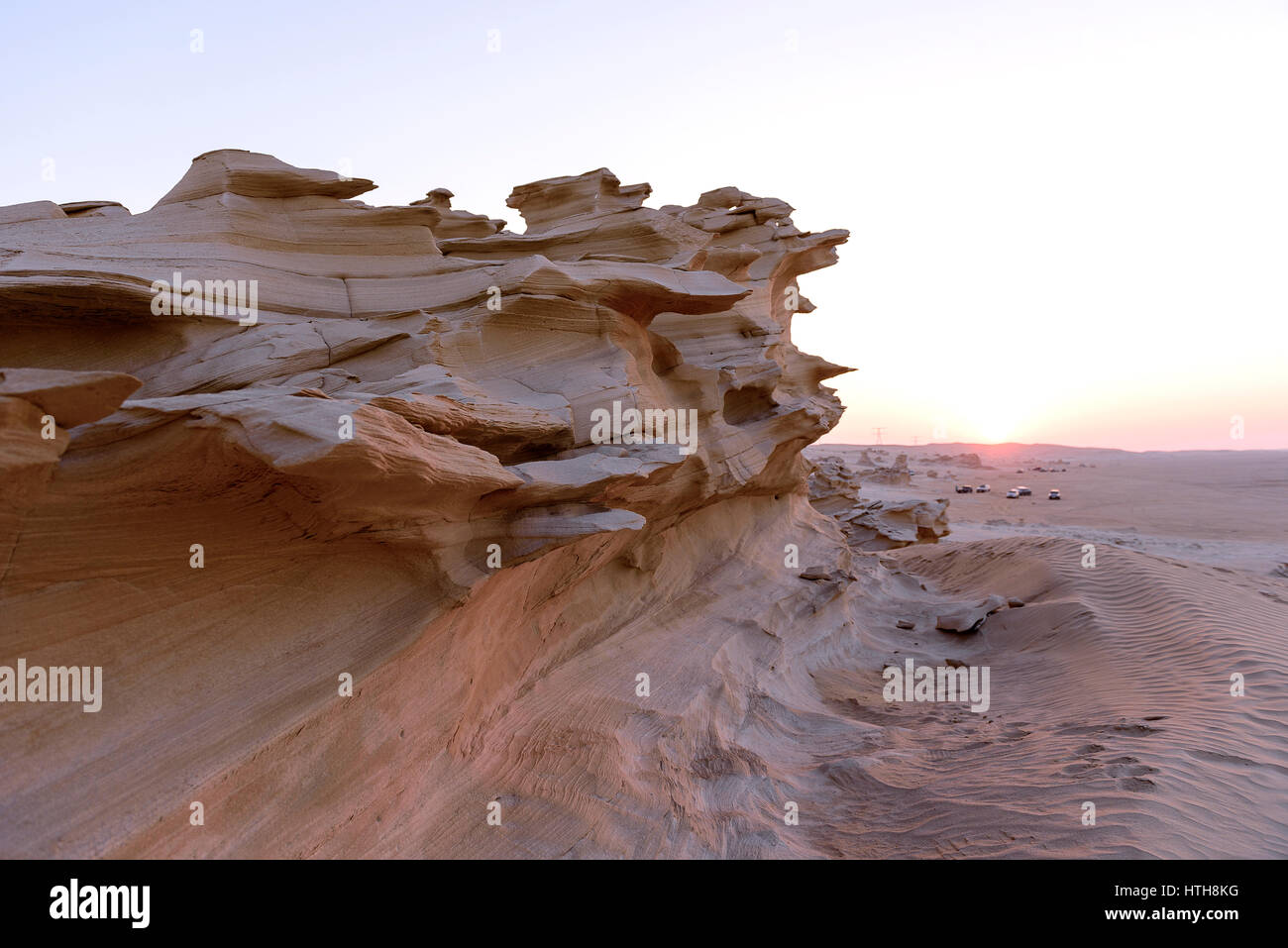 Belle Fossil Rock formation in Abu Dhabi désert. Banque D'Images