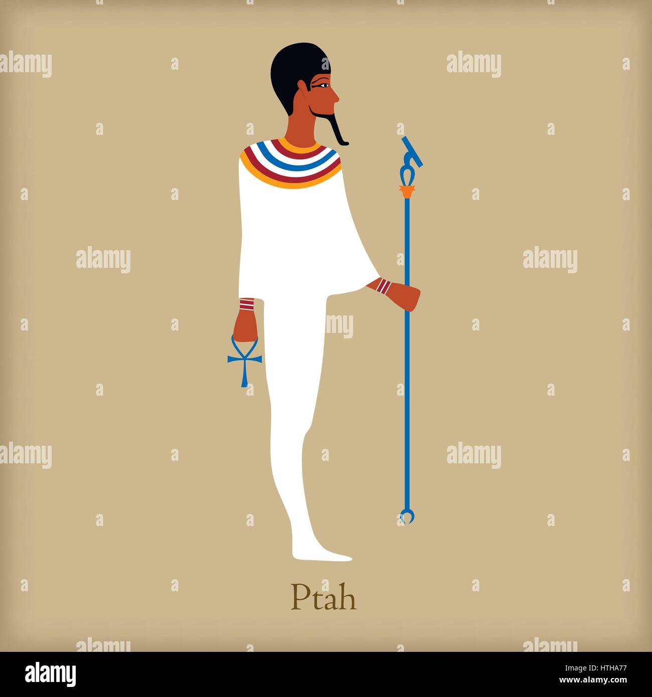 Ptah, dieu de la création, l'icône de style plat Illustration de Vecteur