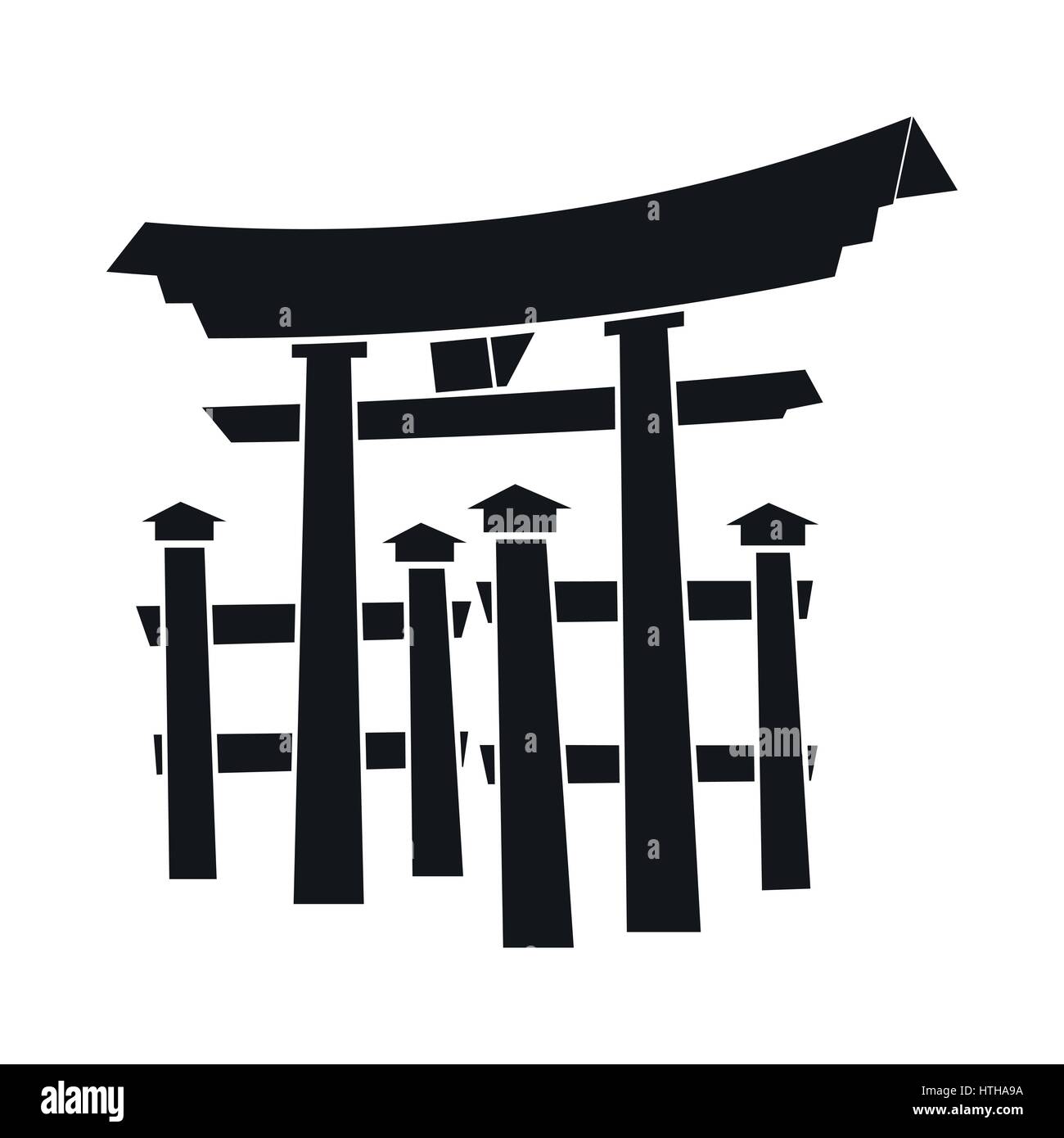 Torii flottant, le Japon, l'icône de style simple. Illustration de Vecteur