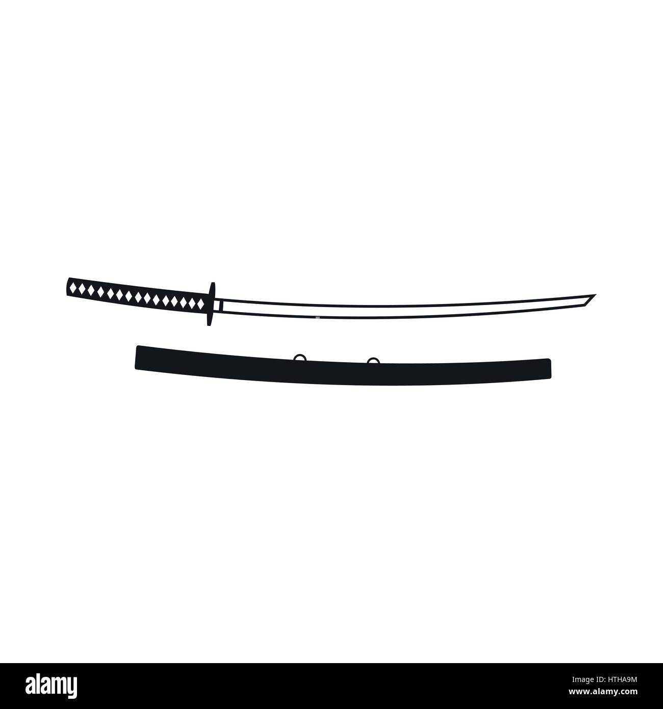 L'icône de Katana, le style simple Illustration de Vecteur