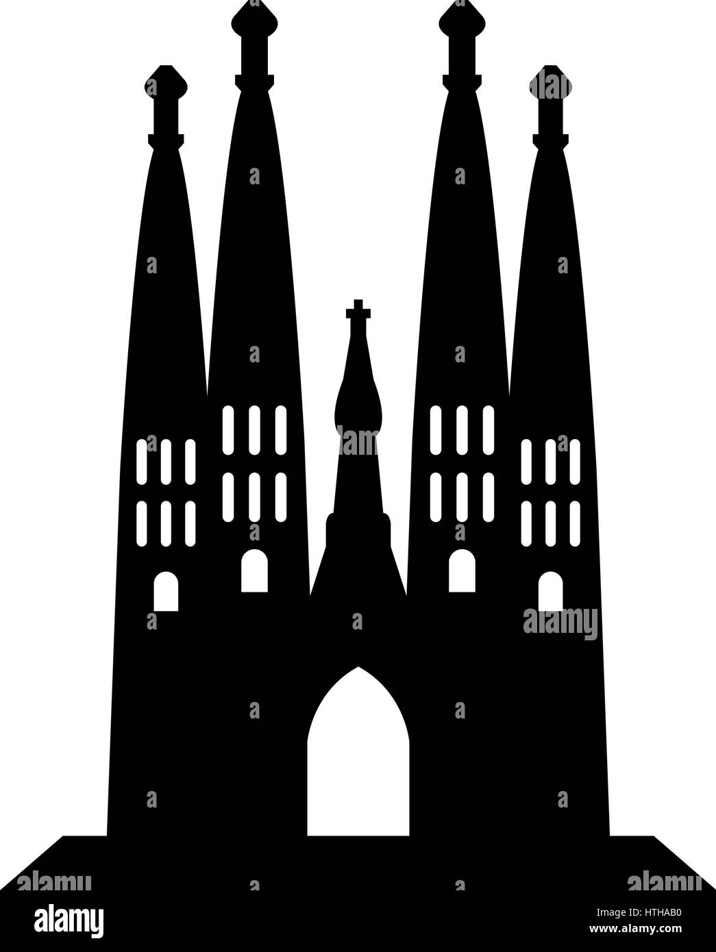 L'icône de la Sagrada Familia représentés sur un fond blanc dans le Vector Illustration de Vecteur