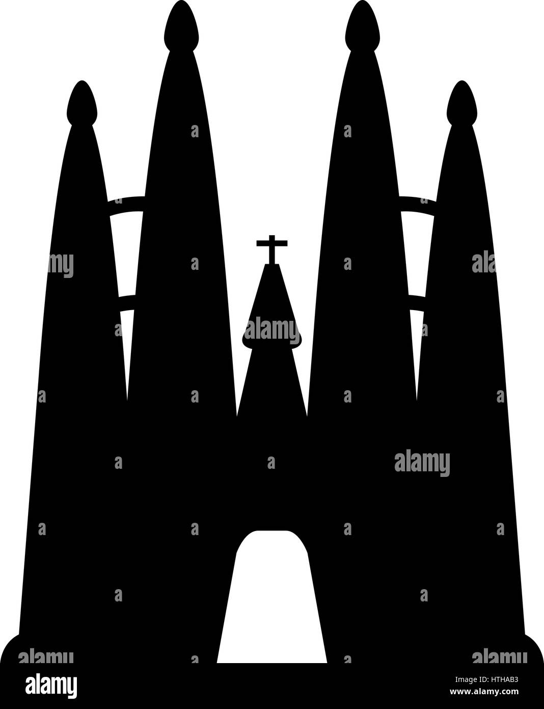 L'icône de la Sagrada Familia représentés sur un fond blanc dans le Vector Illustration de Vecteur