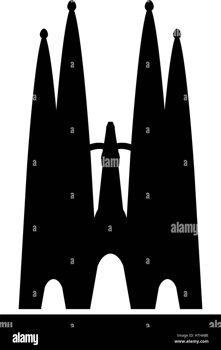 L'icône de la Sagrada Familia représentés sur un fond blanc dans le Vector Illustration de Vecteur