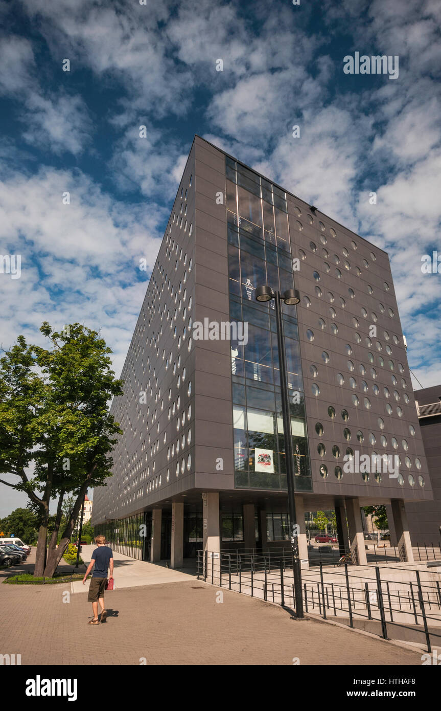 C-13 Building, 2007, hublots, centre étudiant à l'Université de Technologie de Wroclaw, la Basse Silésie, Pologne Banque D'Images