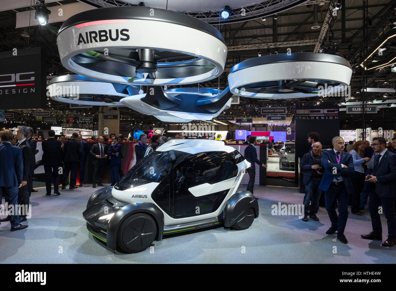 Pop Up concept Italdesign.durable, système de transport modulaire au 87e Salon International de l'Automobile à Genève Suisse 2017 Banque D'Images