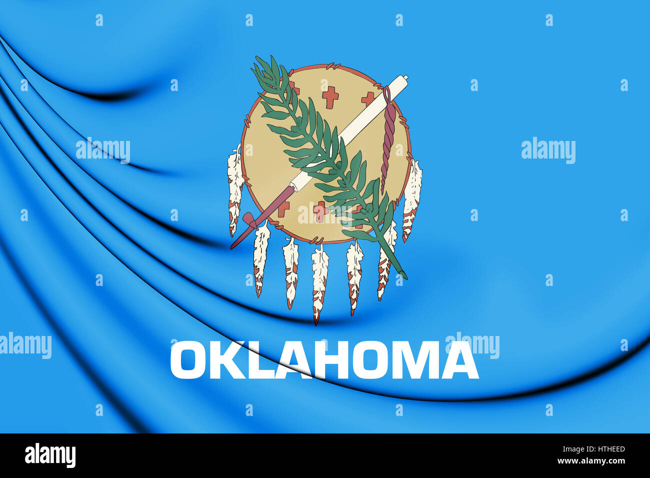 Pavillon 3D de l'Oklahoma, USA. 3D Illustration. Banque D'Images