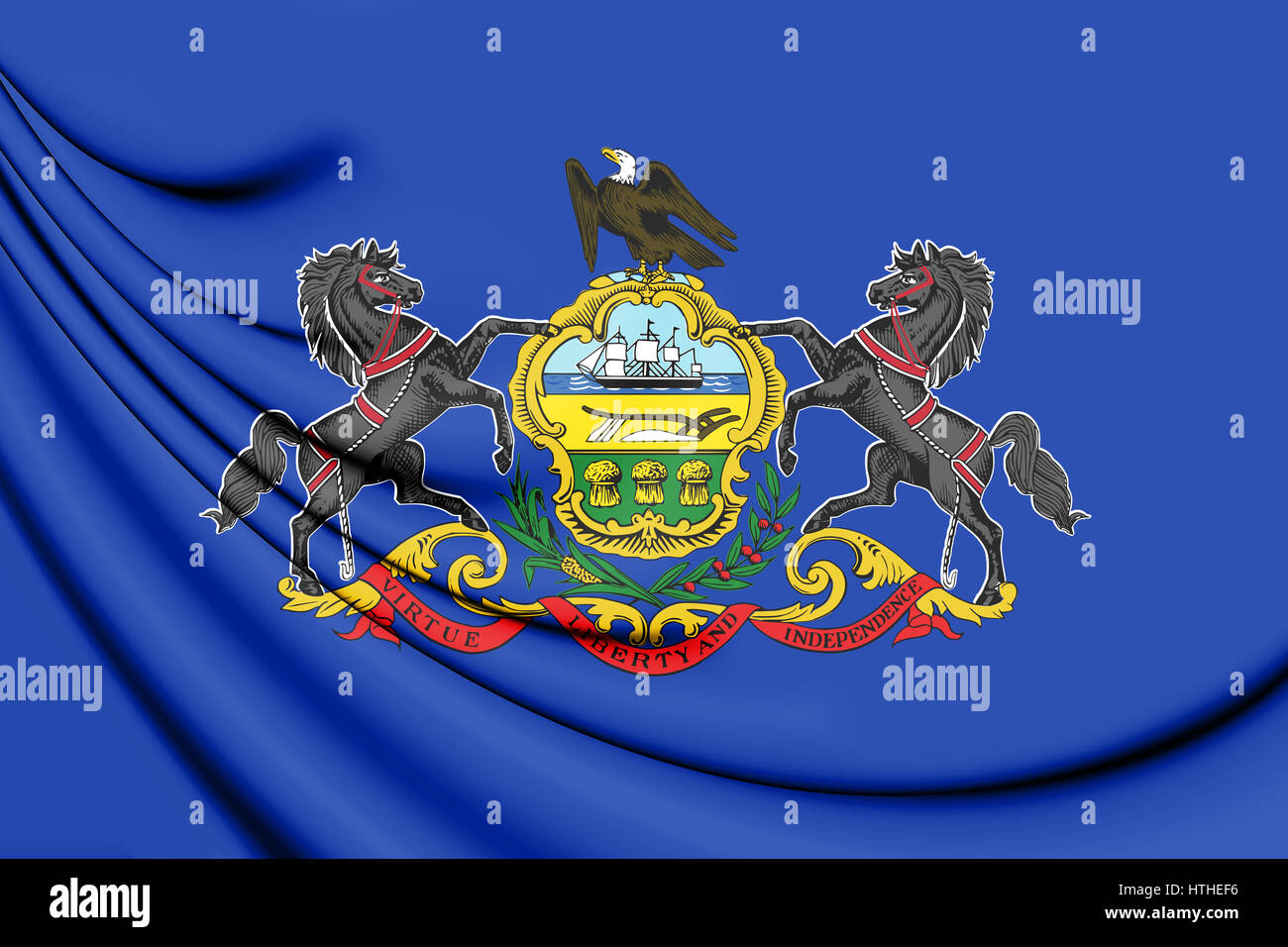 Pavillon 3D de Pennsylvanie, USA. 3D Illustration. Banque D'Images