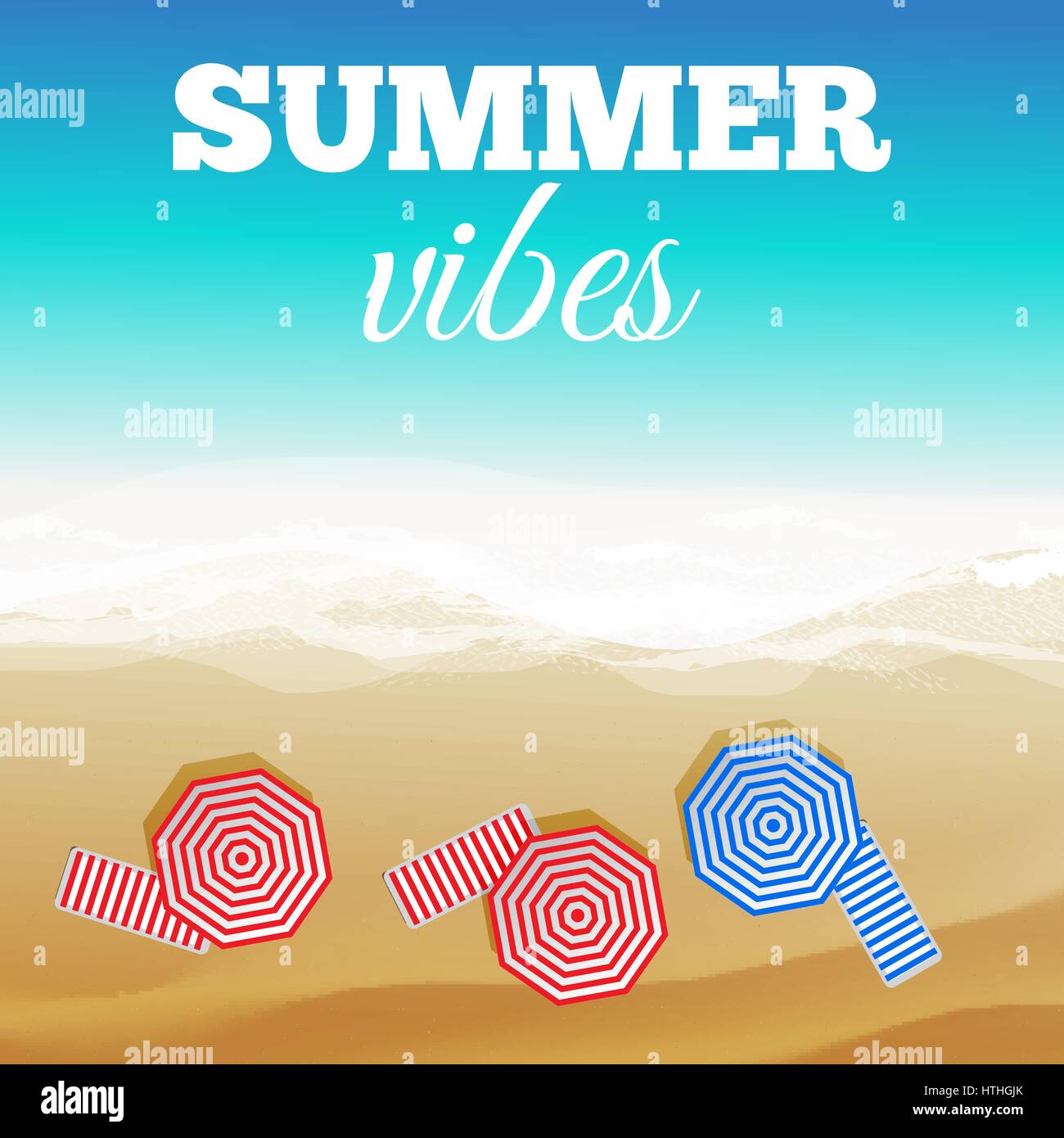 Vue de dessus d'un vecteur sur la plage et parasols. La texture de la plage Illustration de Vecteur