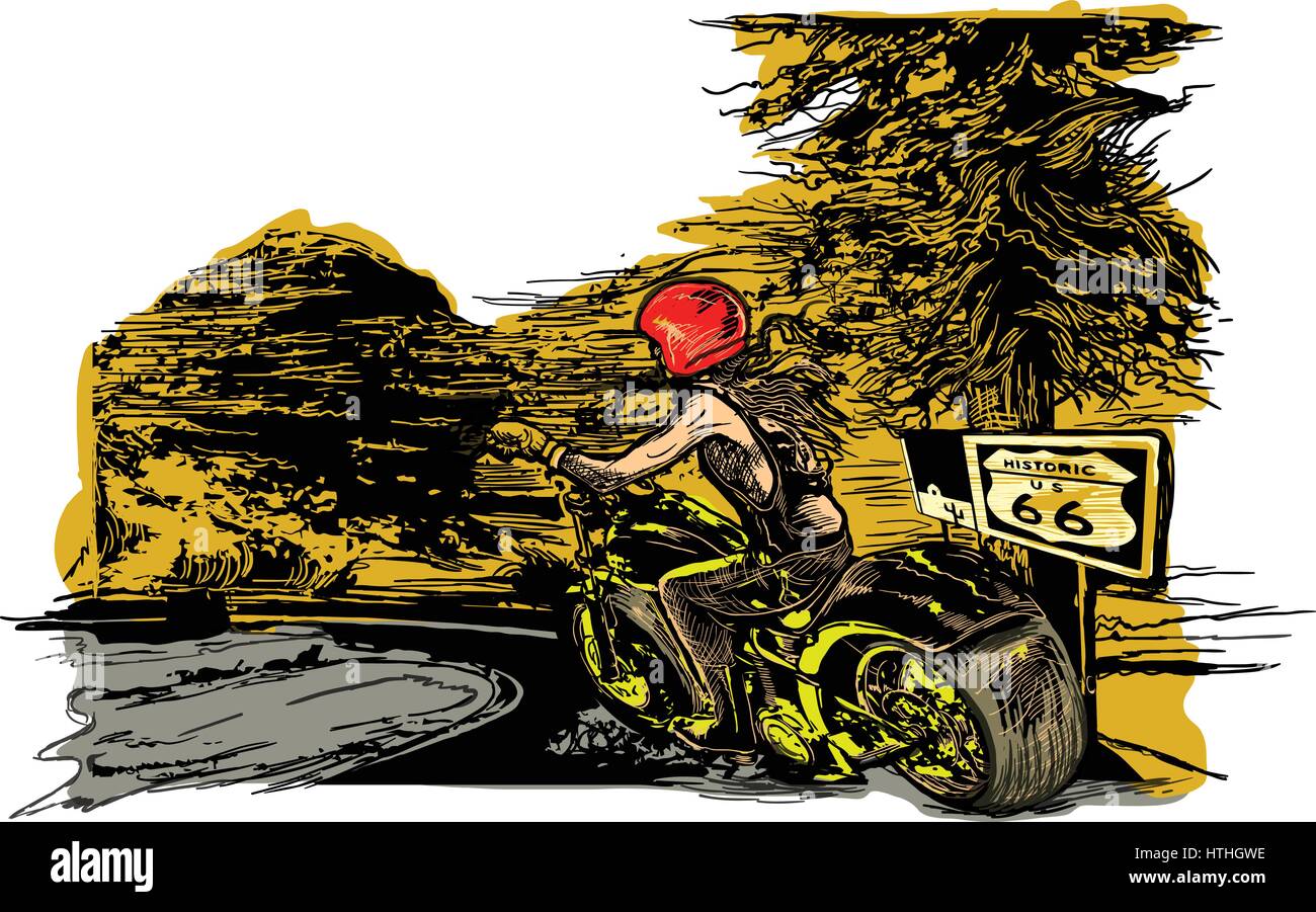 Une femme par derri re moto quitation v lo du broyeur sur la