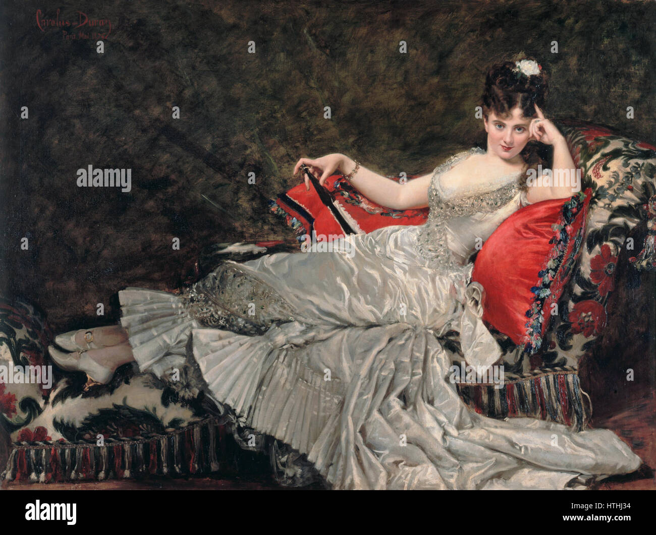 'Mademoiselle de Lancey' de Carolus-Duran est un portrait mettant en valeur l'élégance du sujet, typique du style raffiné de l'artiste. Duran était connu pour sa capacité à capturer la personnalité et l'équilibre de ses gardiens, comme on le voit dans ce portrait. Banque D'Images