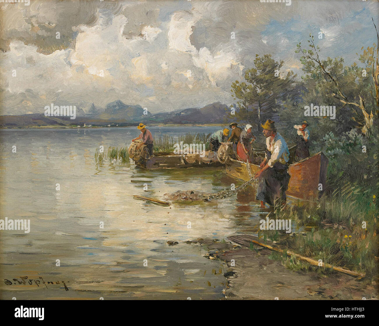 Joseph Wopfner - Fischer am Strand Banque D'Images