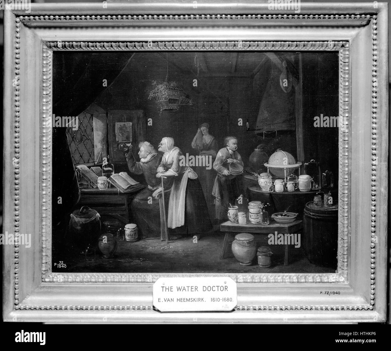 Intérieur avec médecin, assistant, vieille femme et fille. M0007638 huile Wellcome pai Banque D'Images