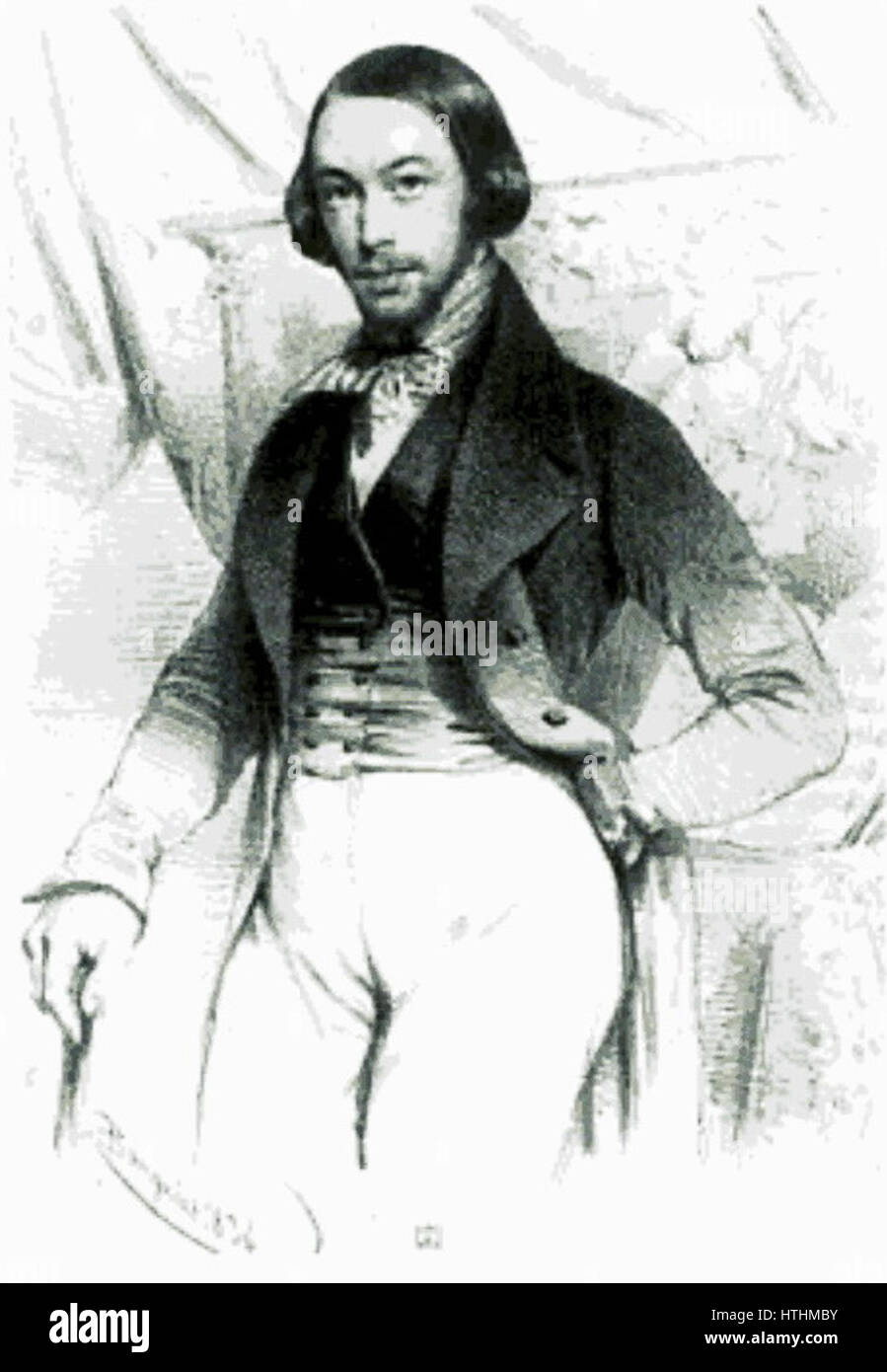 Charles Baugniet, portret van de la violoncelliste Alexander Batta (1838) Banque D'Images