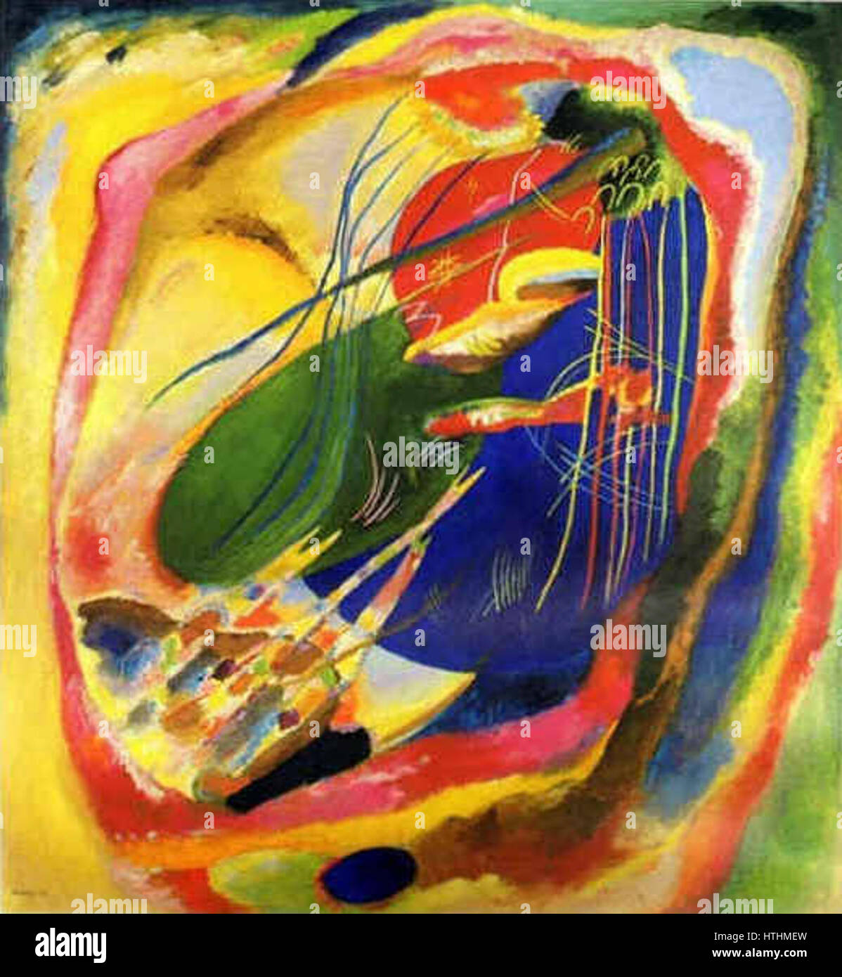 « Painting with Three spots » (1914) de Vassily Kandinsky explore des formes abstraites et des couleurs vibrantes, marquant un moment important dans le développement de l’abstrait intégré L’œuvre met en lumière l’approche novatrice de Kandinsky en matière d’art non représentatif au début du XXe siècle. Banque D'Images « Painting with Three spots » (1914) de Vassily Kandinsky explore des formes abstraites et des couleurs vibrantes, marquant un moment important dans le développement de l’abstrait intégré L’œuvre met en lumière l’approche novatrice de Kandinsky en matière d’art non représentatif au début du XXe siècle. Banque D'Images