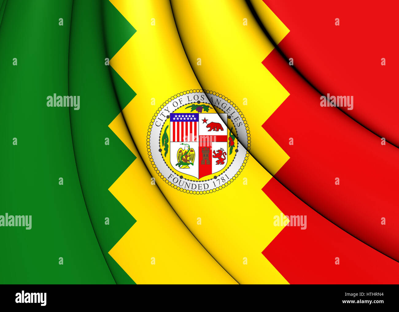 Pavillon 3D de Los Angeles, USA. 3D Illustration. Banque D'Images