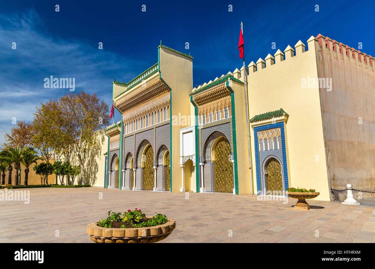 Dar El-Makhzen, le Palais Royal de Fès - Maroc Banque D'Images