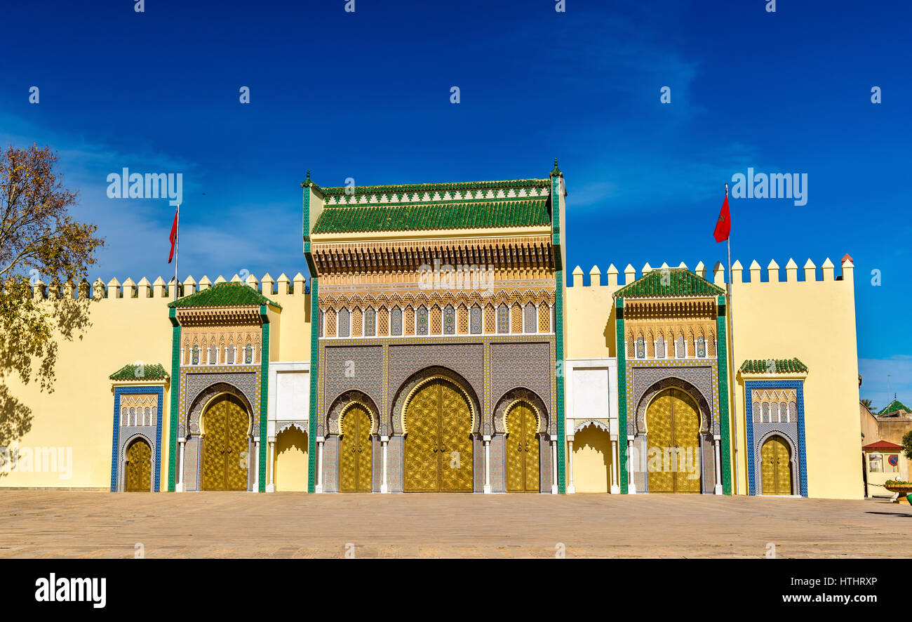 Dar El-Makhzen, le Palais Royal de Fès - Maroc Banque D'Images