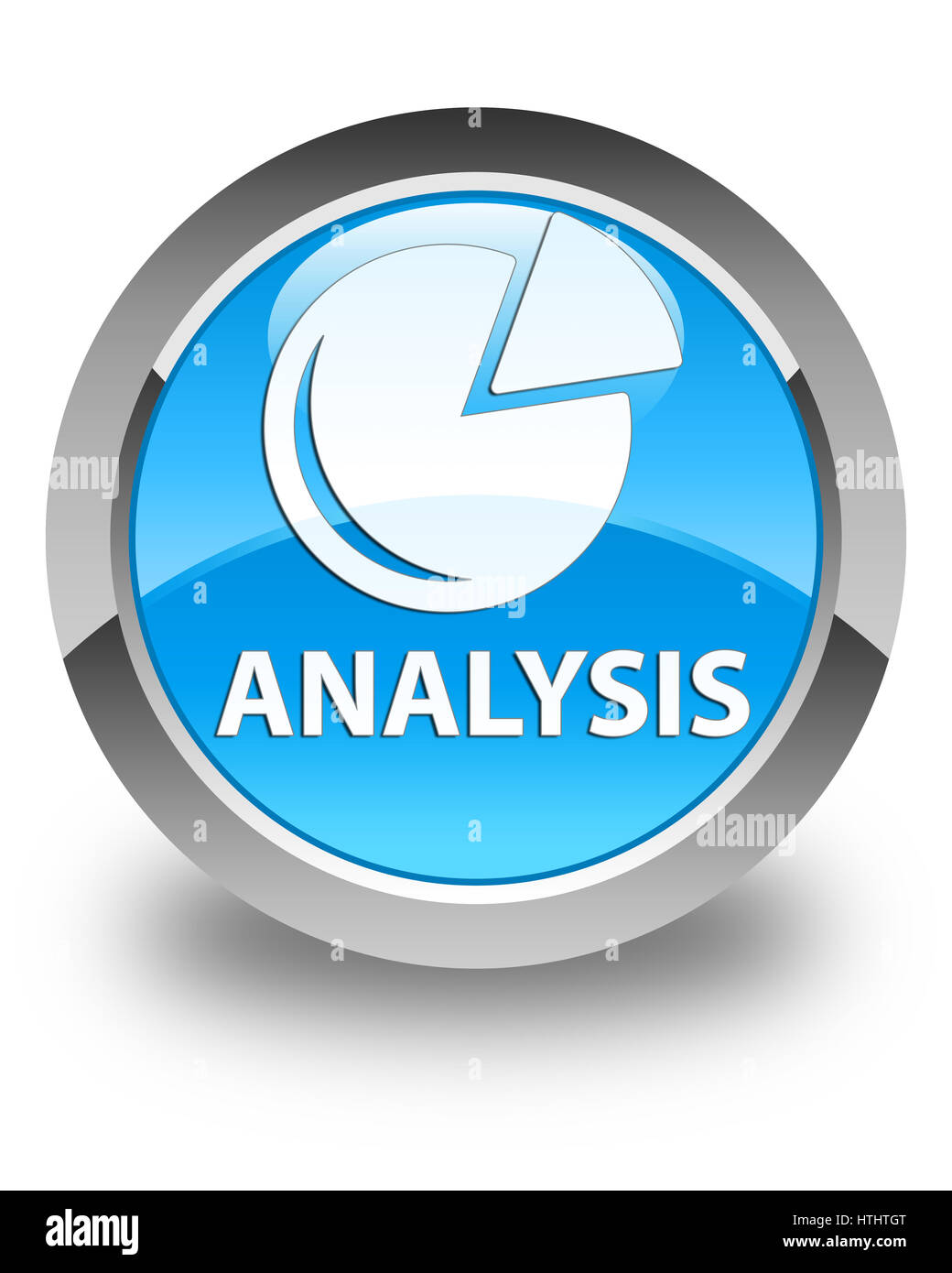 L'analyse (symbole graphique) isolé sur le bouton rond bleu cyan brillant abstract illustration Banque D'Images