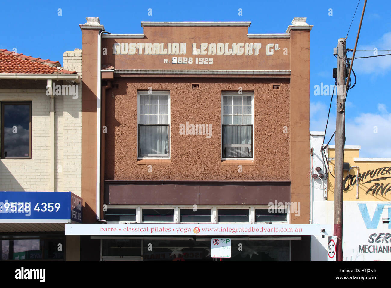 Bâtiments de Glen Eira road à Melbourne (Australie). Banque D'Images