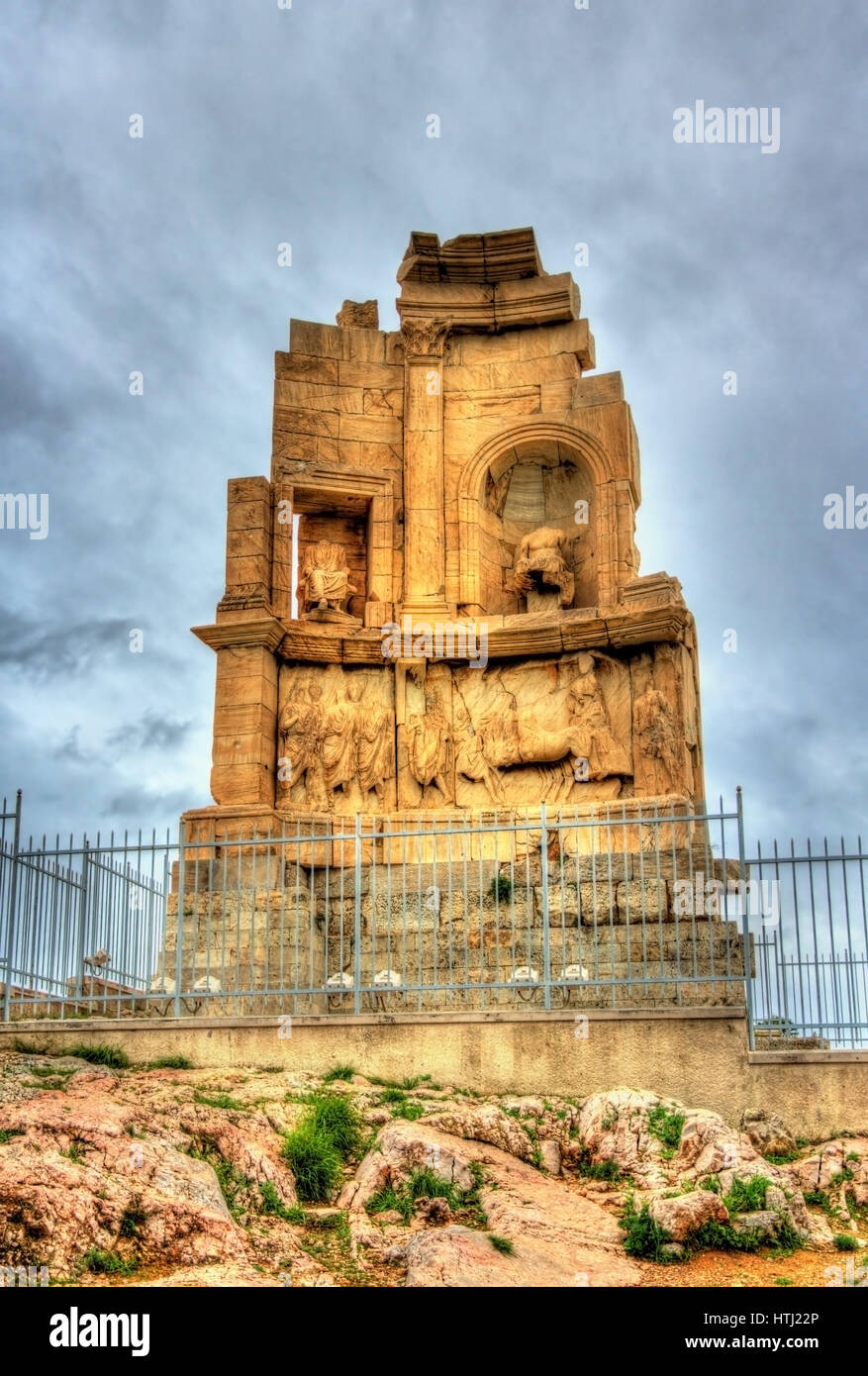 Le monument de Philopappos à Athènes - Grèce Banque D'Images