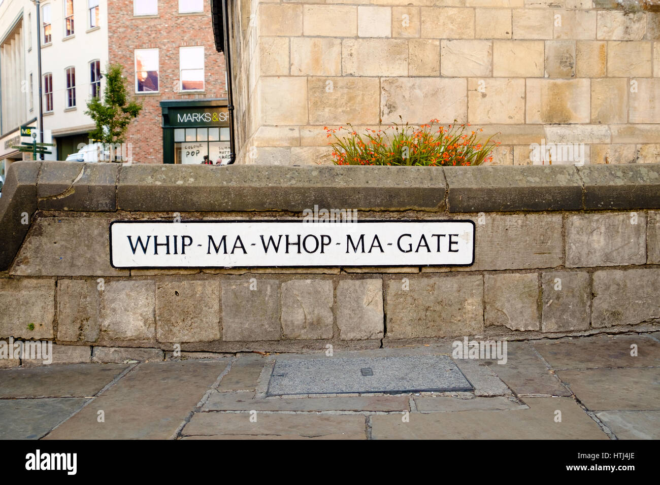 Fouetter Ma Whop Ma Gate street sign, New York Banque D'Images