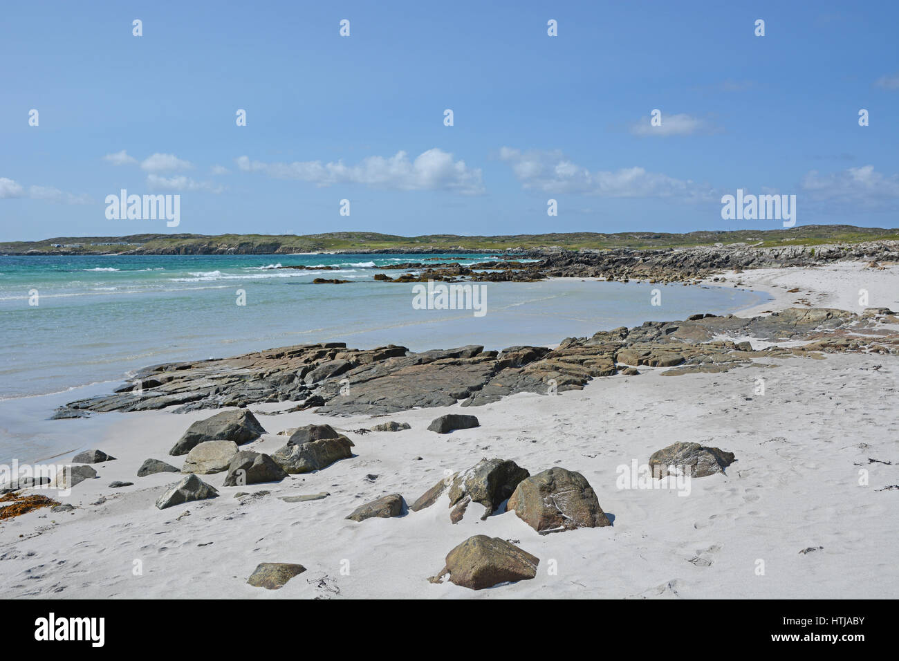 Plage déserte dans le Connemara Comté de Galway Irlande Banque D'Images