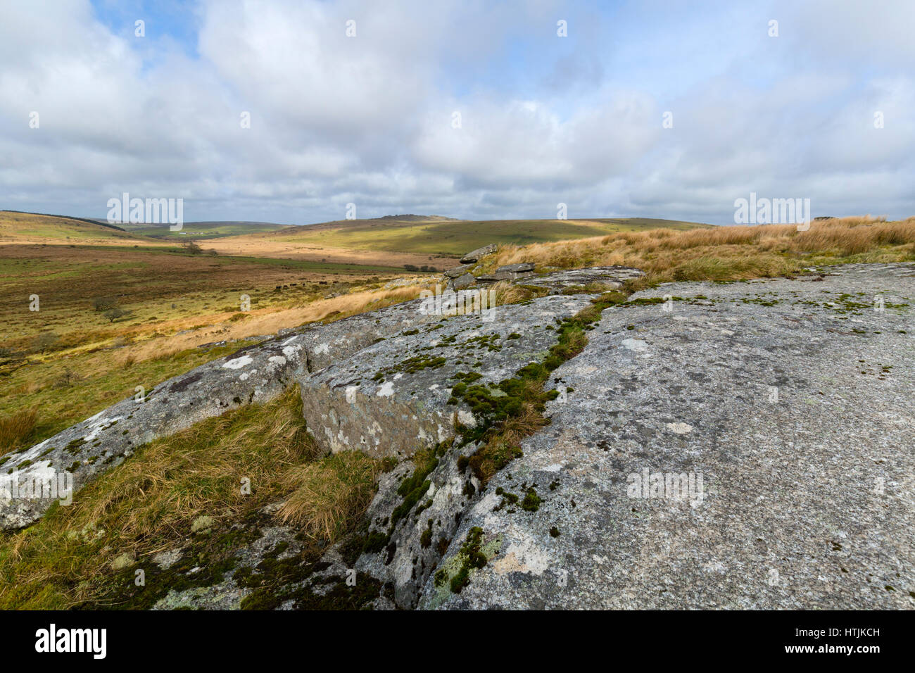 Dans la lande de Bodmin Cornwall à l'Est vers Kilmar Tor Banque D'Images