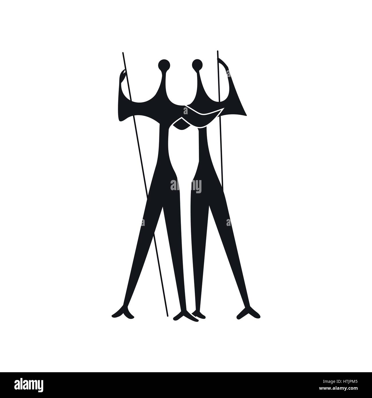 Sculpture de deux guerriers par artiste Bruno Giorgi Illustration de Vecteur