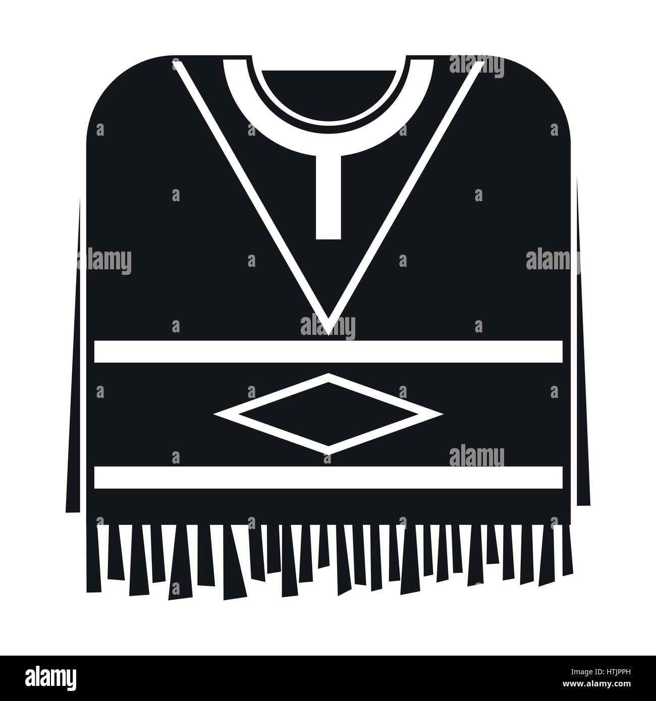 Poncho mexicain, l'icône de style simple. Illustration de Vecteur