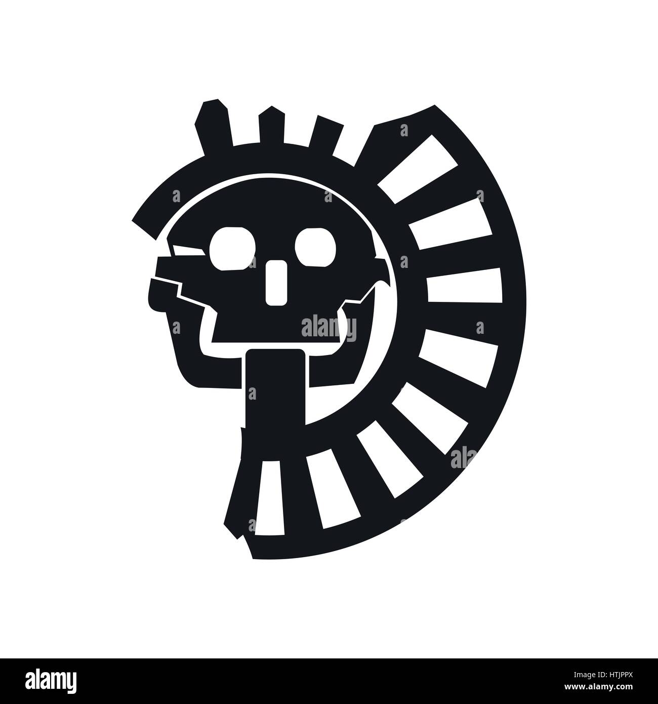Crâne le dieu de la mort de l'icône Aztèques Illustration de Vecteur