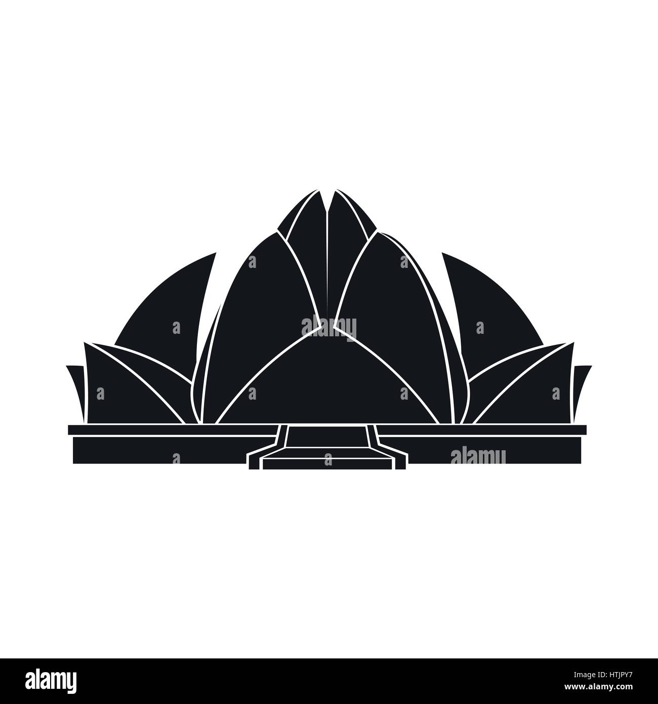 Temple du Lotus, New Delhi, l'icône de style simple. Illustration de Vecteur