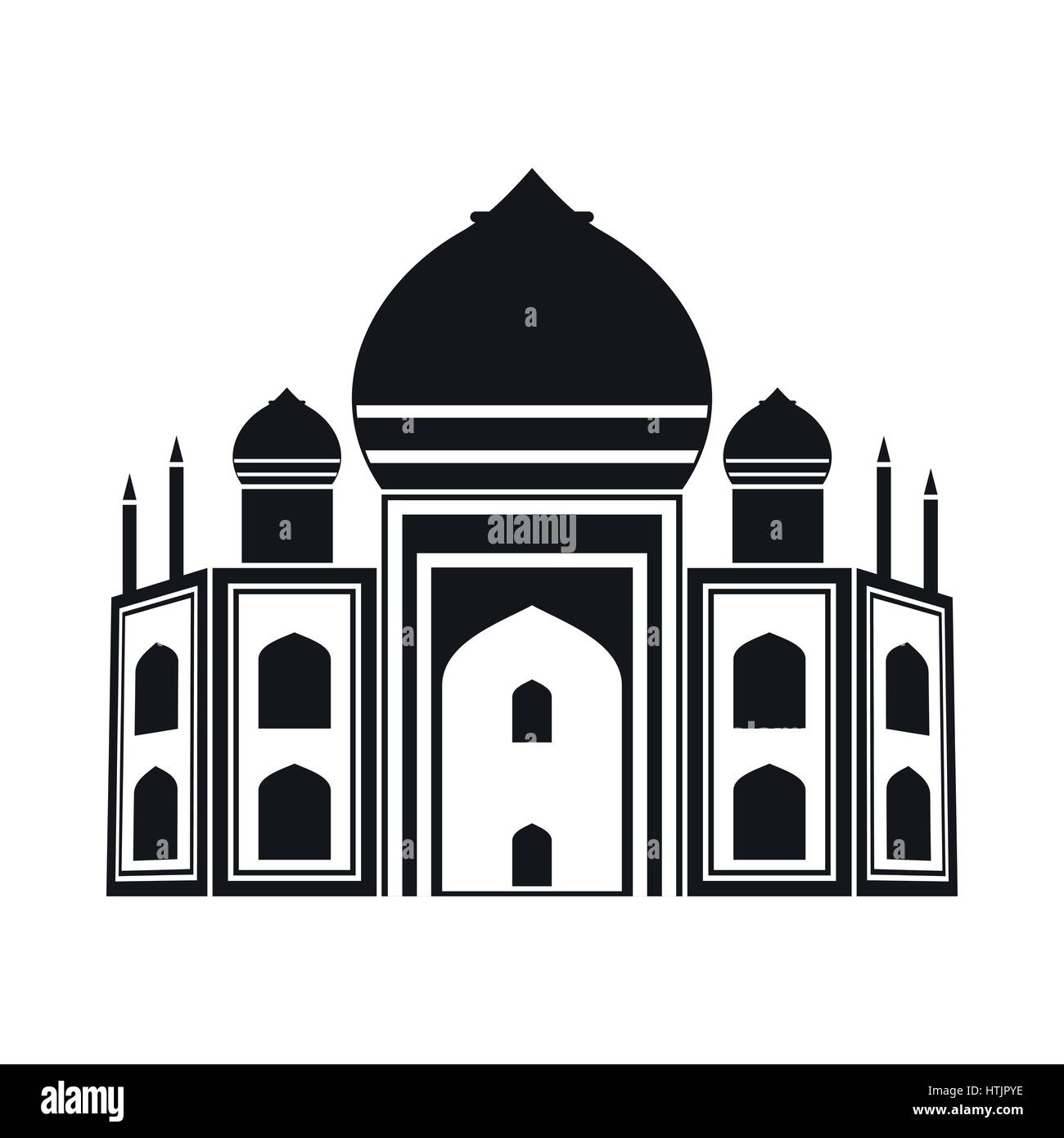 Taj Mahal, l'Inde, l'icône de style simple. Illustration de Vecteur