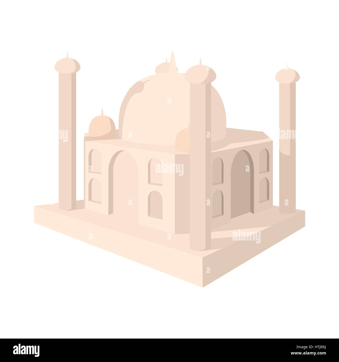 Taj Mahal, l'Inde, l'icône de style cartoon Illustration de Vecteur