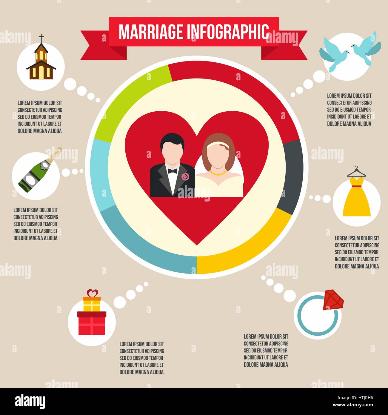 Mariage Mariage infographie Illustration de Vecteur