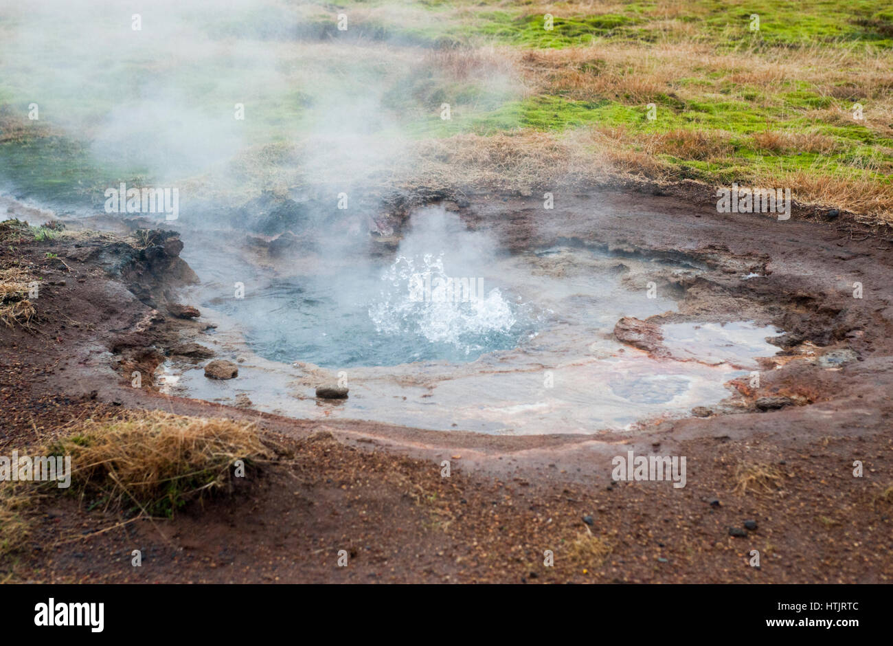 Sources géothermiques, Strokkur, Islande Banque D'Images