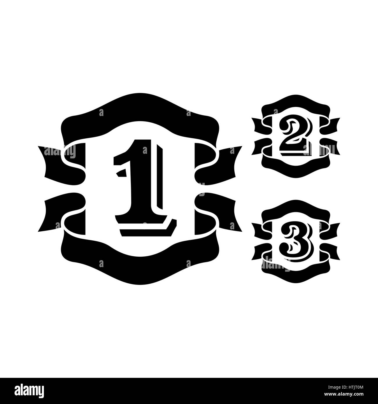 Or, argent et bronze award, l'icône de style simple. Illustration de Vecteur