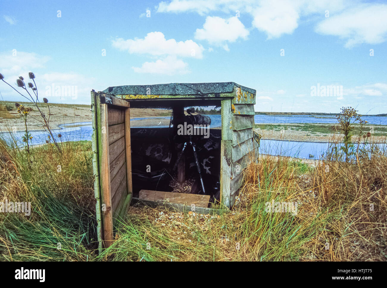 Bird hide, Snettsham Resrve RSPB, Norfolk, Angleterre, Royaume-Uni, Iles britanniques Banque D'Images