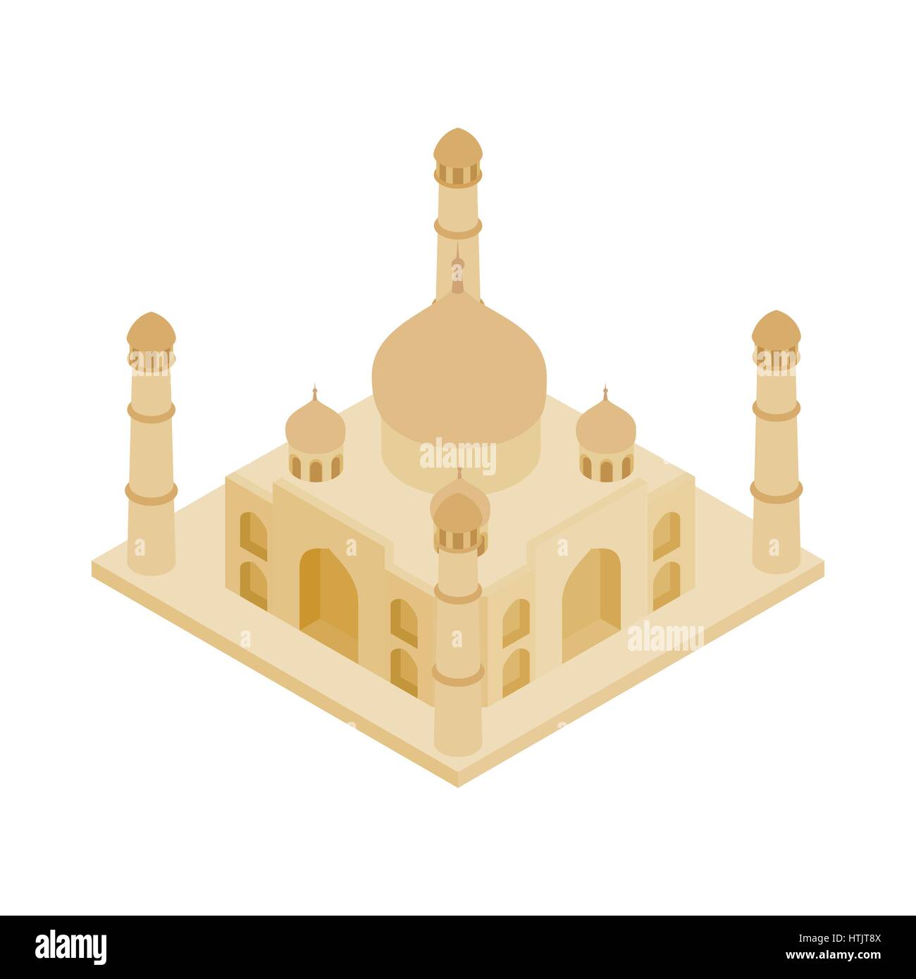 Taj Mahal en Inde, l'icône de style 3D isométrique Illustration de Vecteur
