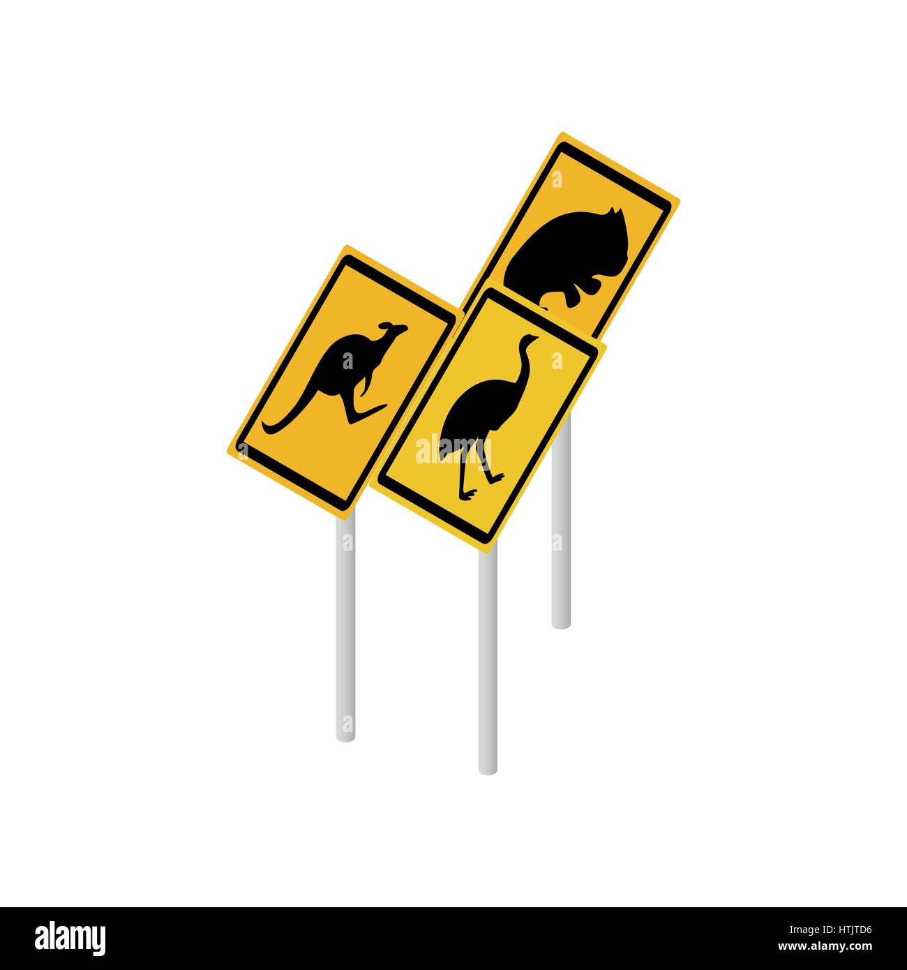 La faune de l'Australie l'icône de signalisation routière Illustration de Vecteur