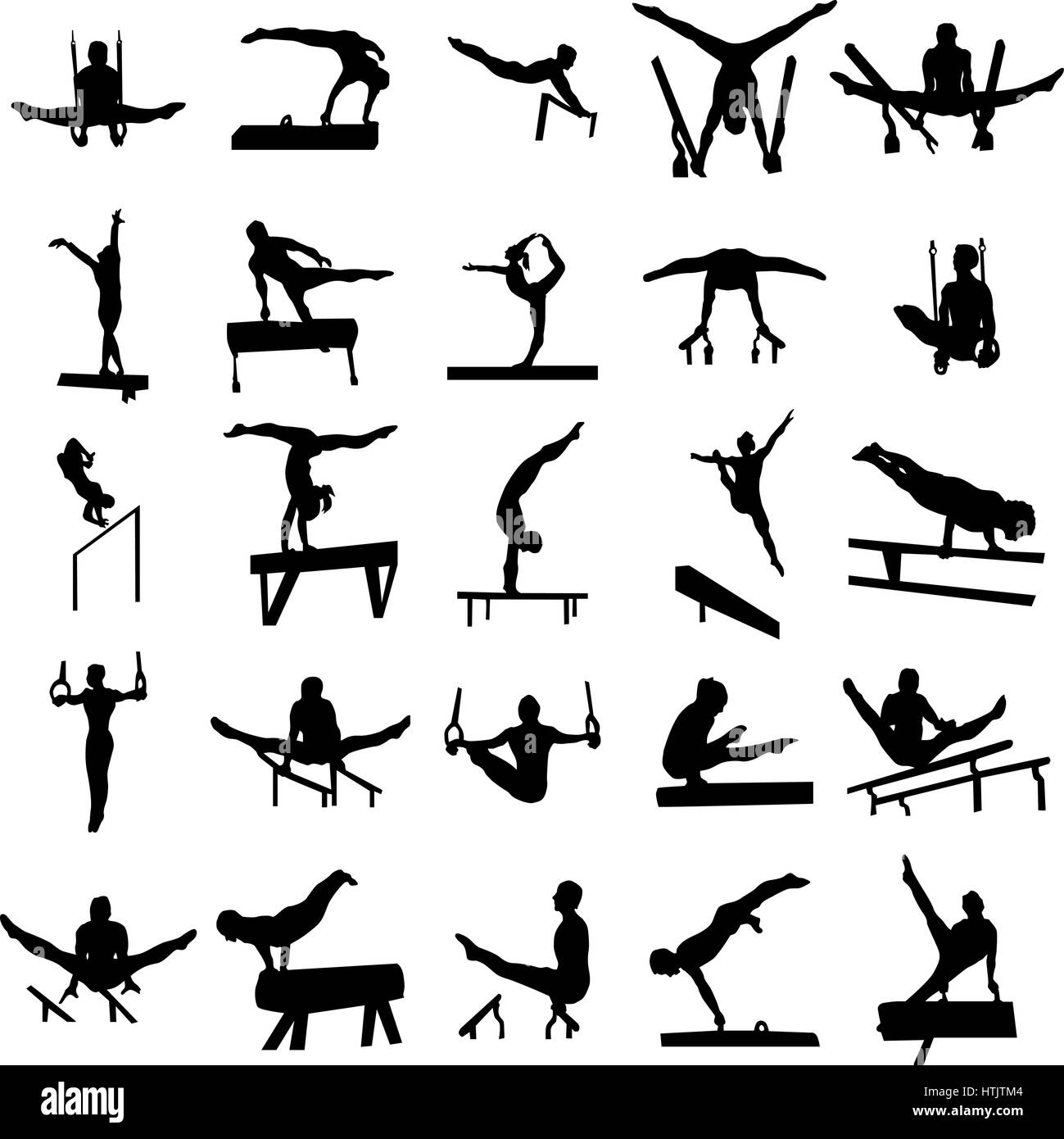 Sur l'équipement sportif ensemble silhouette Illustration de Vecteur