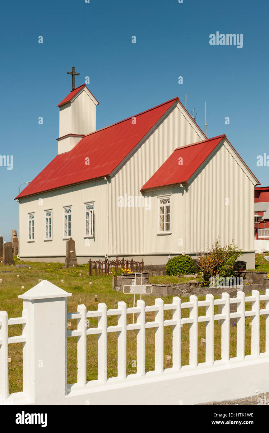 L'église, Stokkseyrarkirkja Stokkseyri, Islande Banque D'Images