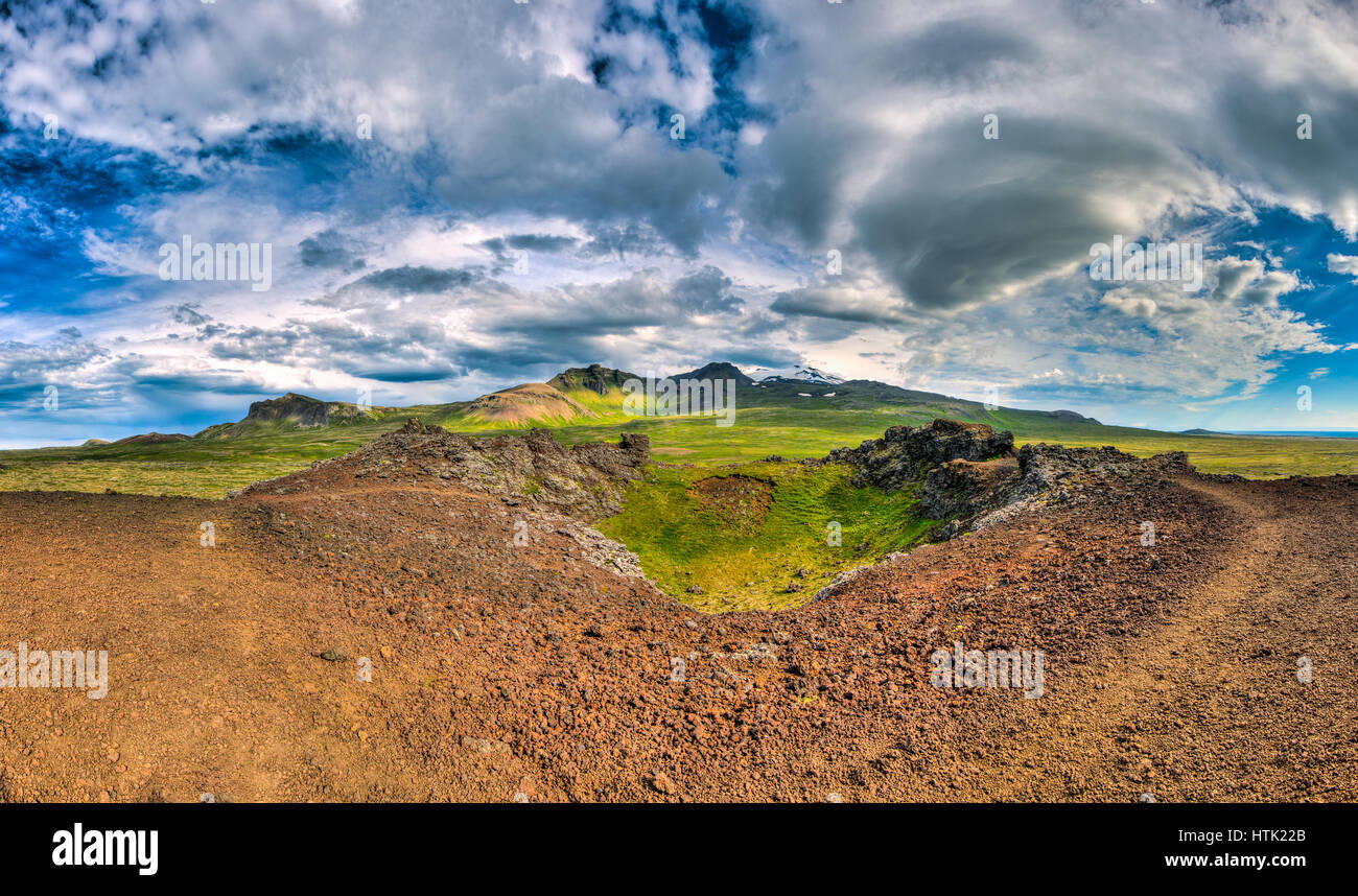 Volcan snæfellsjökull dans l