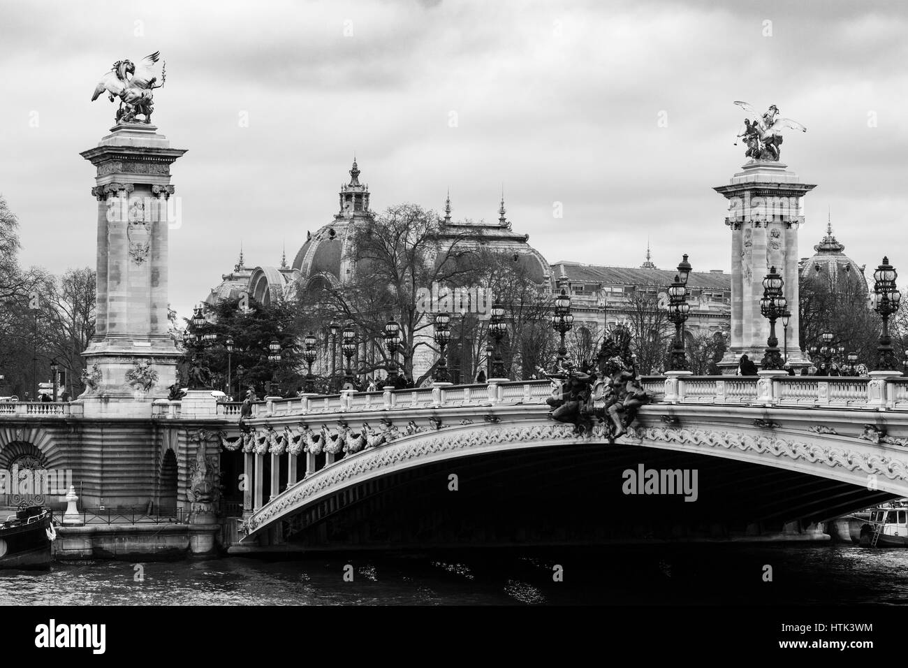 Pont Alexandre III (1896-1900) dans la seine, Paris. France. Banque D'Images