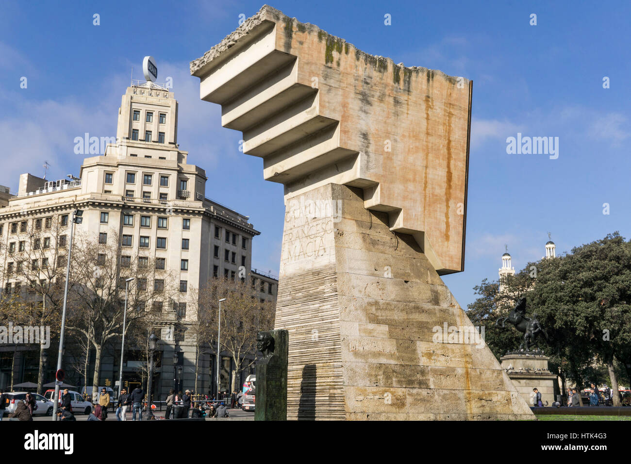 Monument à Francesc Macià à Barcelone, Catalogne, Espagne. Banque D'Images